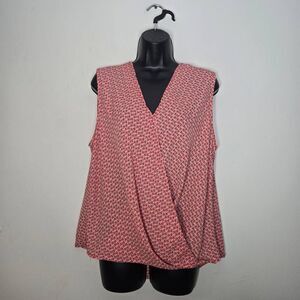 Carolina Belle Faux Wrap Sleeveless Blouse Size XL NWT